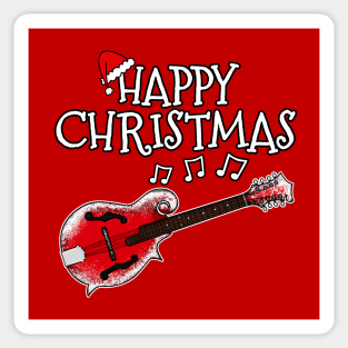 Christmas Mandolin Mandolinist Musician Xmas 2022 Sticker